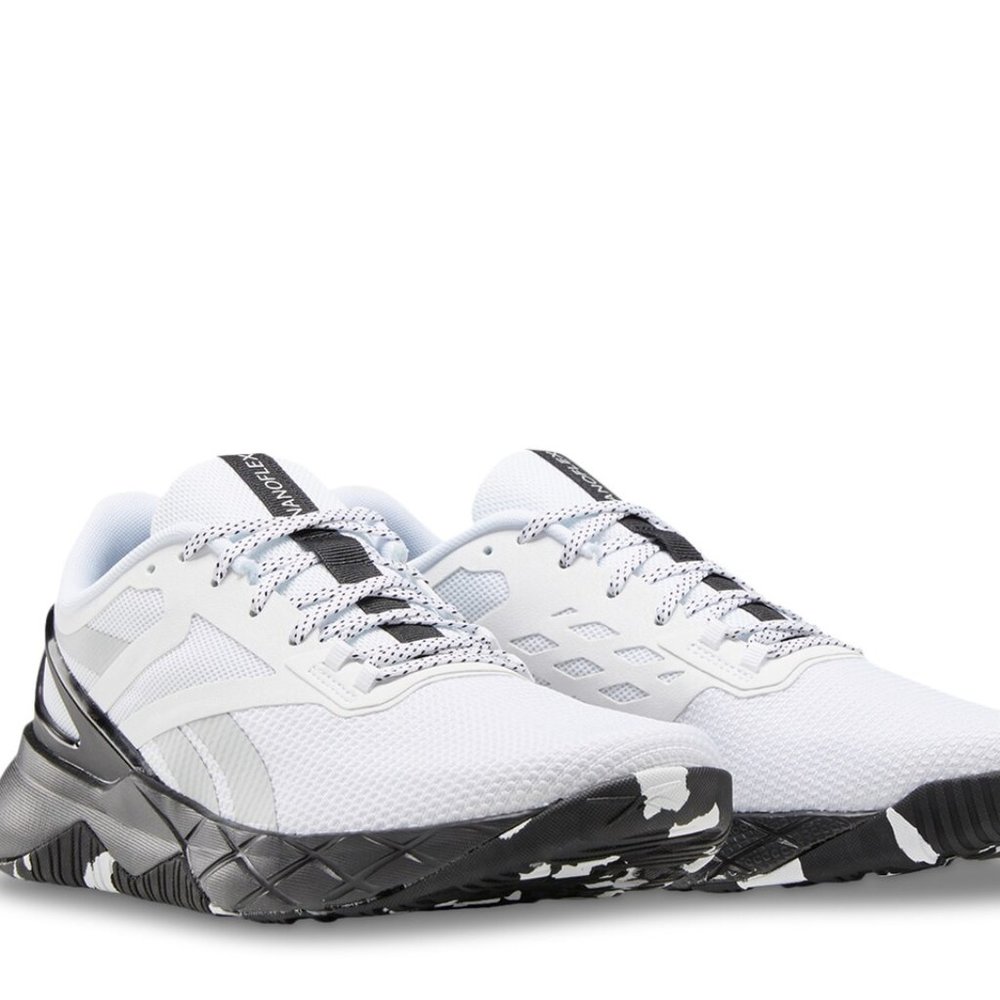Reebok Men's Nanoflex Cross Trainer Shoes White Grey Black Size 11.5 US Running